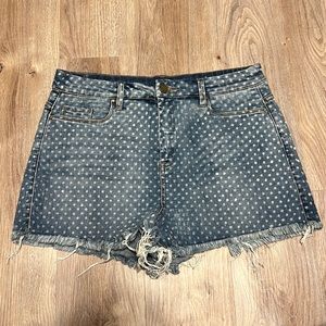 Black NYC Polka Dot Frayed Hem Shorts